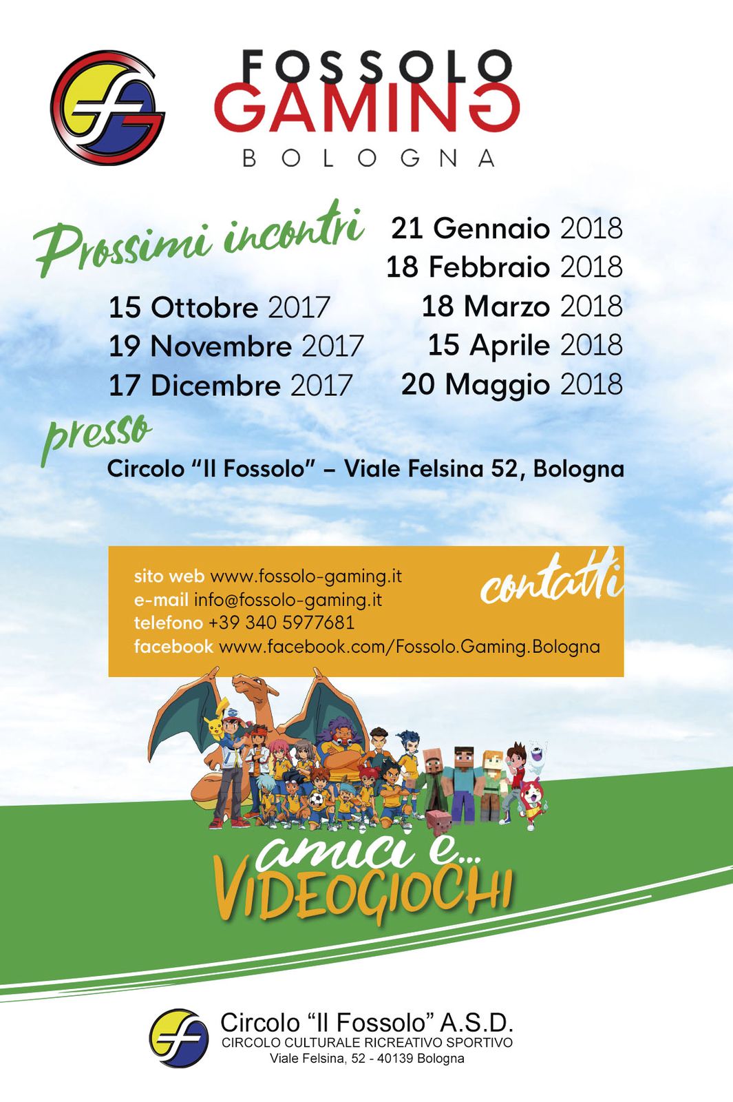 Locandina Fossolo Gaming gli eventi