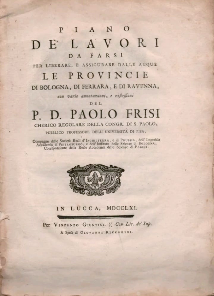 Frisi 1761 frontespizio