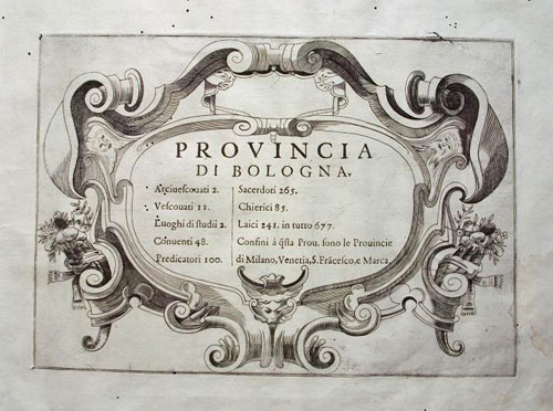 provincia Bologna Montecalerio frontespizio 1643