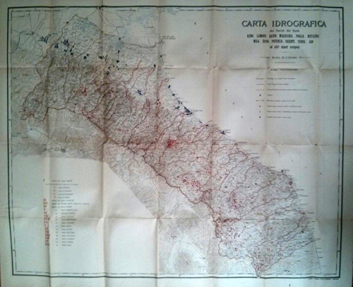 carta idrografica Reno Lamone Emilia Romagna Marche 1910
