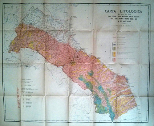 carta litologica Reno Lamone Emilia Romagna Marche 1910