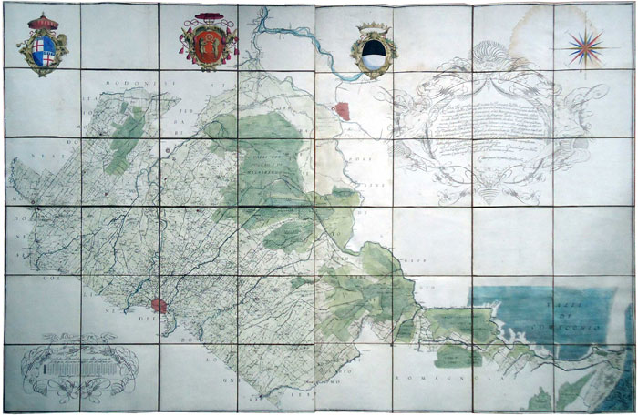 Old maps of Bologna and Ferrara territories