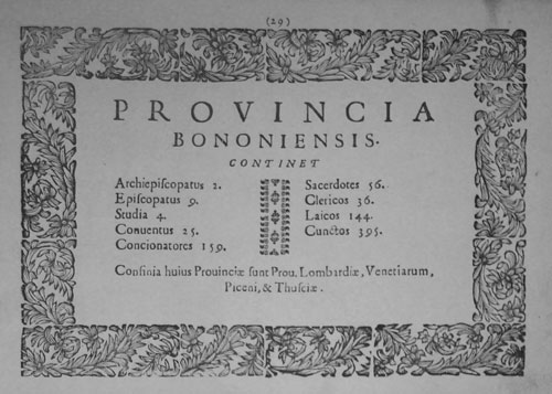 provincia Bologna Montecalerio frontespizio