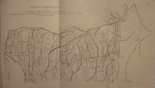 Zucchelli 1895 Pianta Idrografica provincia Bologna Ravenna