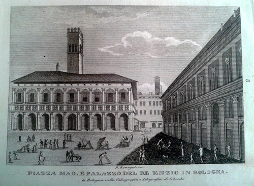 Giovanni Zecchi ca 1833-40, Piazza Maggiore e Re Enzo