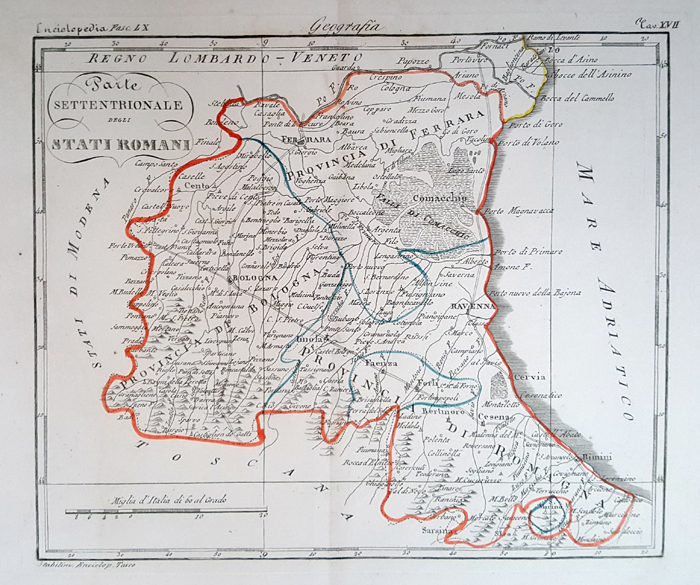 Parte settentrionale stati romani 1846