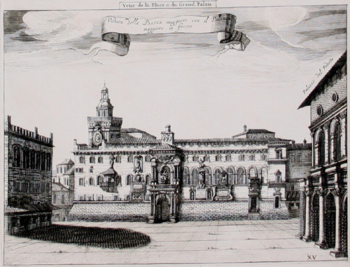 Piazza Maggiore Palazzo Comunale Bologna Blaeu Mortier