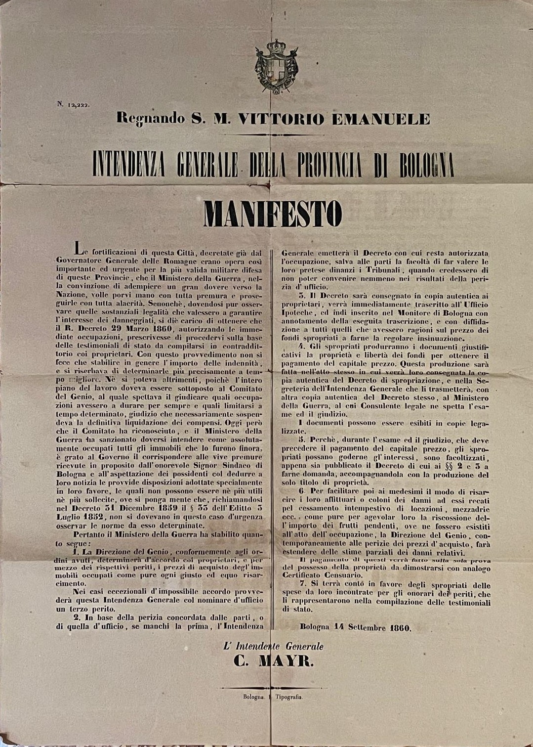 Manifesto Campo Trincerato Bologna
