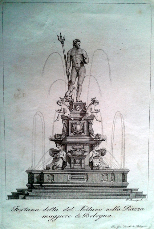 fontana Nettuno Bologna Zecchi 1833-1840