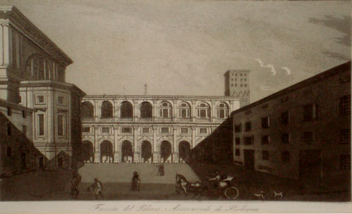 Gandini veduta Palazzo arcivescovile Bologna 1833