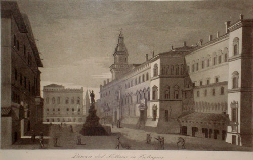 Gandini veduta Piazza Nettuno Bologna 1833
